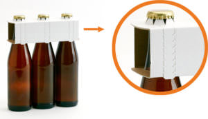 Einfache Entnahme durch Aufreißperforation bei den Flaschenträgern